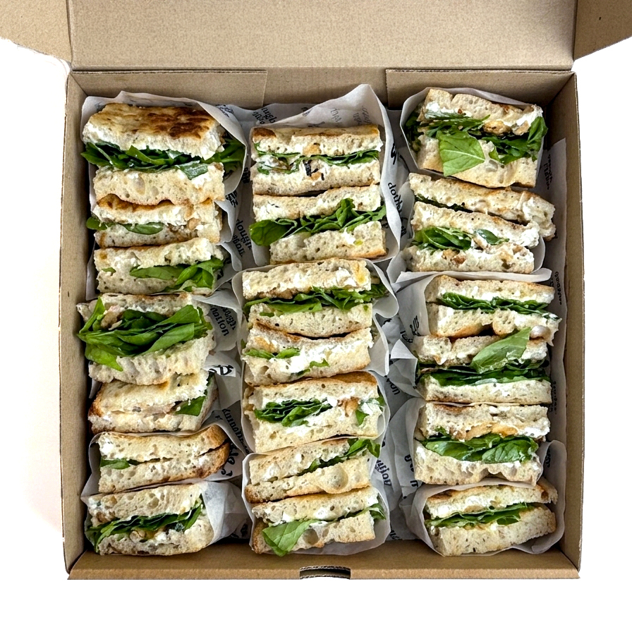 Feta mint and walnut barbari sandwich